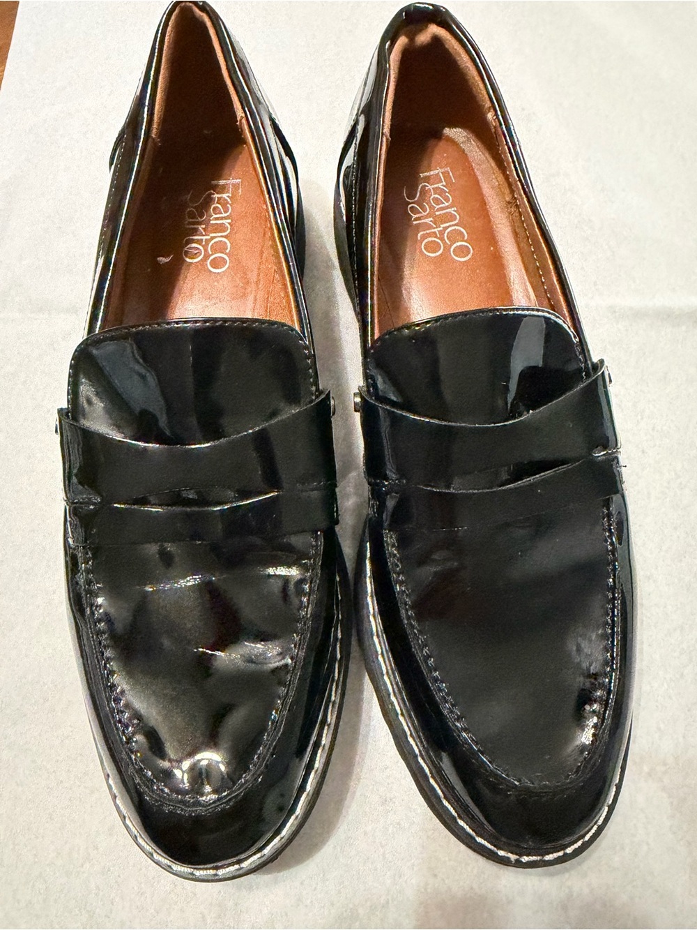 Franco Sarto Women’s Black Patent Loafers